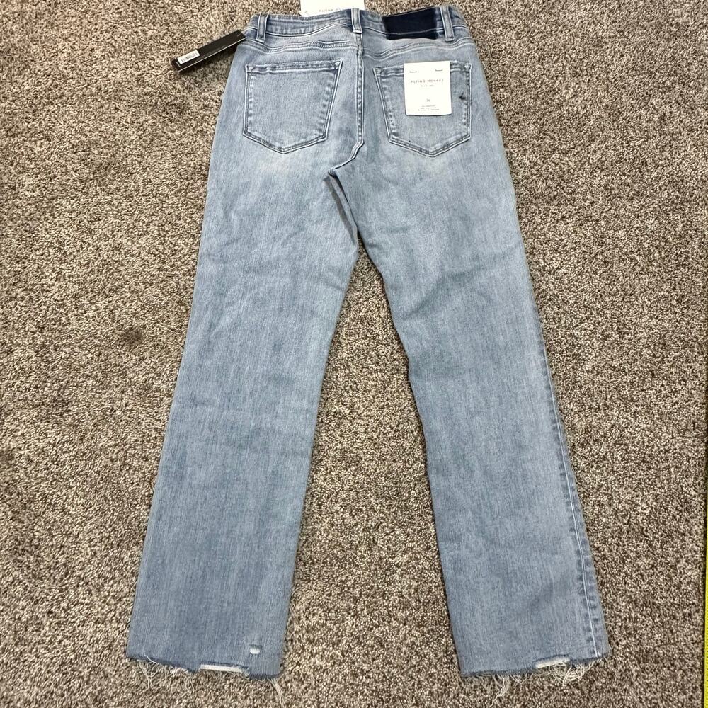 FLYING MONKEY Women's Polite High Rise Crop Straight Jeans Size 26 In Light - Picture 5 of 13